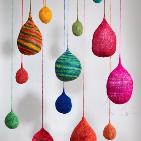 "The Color of Music." 2020. Hand knit. Recycled fiber filling.