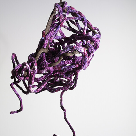 "Nesting" 2017. Hand dyed merino wool sculpture. 2' x 3' x 3'